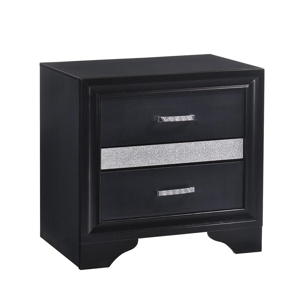 Miranda 2-Drawer Nightstand Tray Black - 206362 - Bien Home Furniture &amp; Electronics