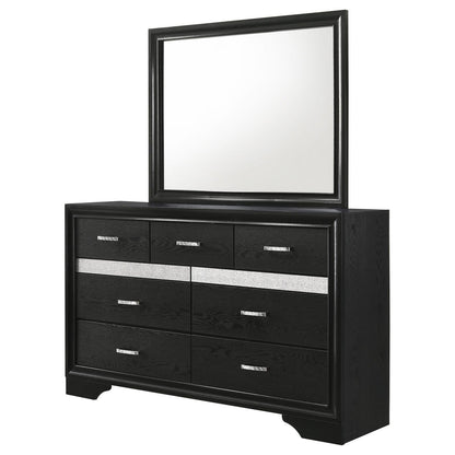 Miranda 7-drawer Dresser with Mirror Black and Rhinestone - 206363M - Bien Home Furniture &amp; Electronics