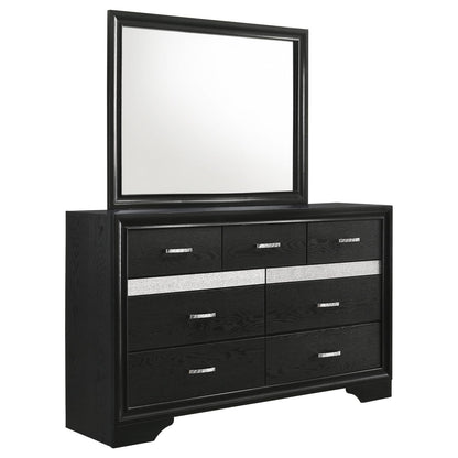 Miranda 7-drawer Dresser with Mirror Black and Rhinestone - 206363M - Bien Home Furniture &amp; Electronics