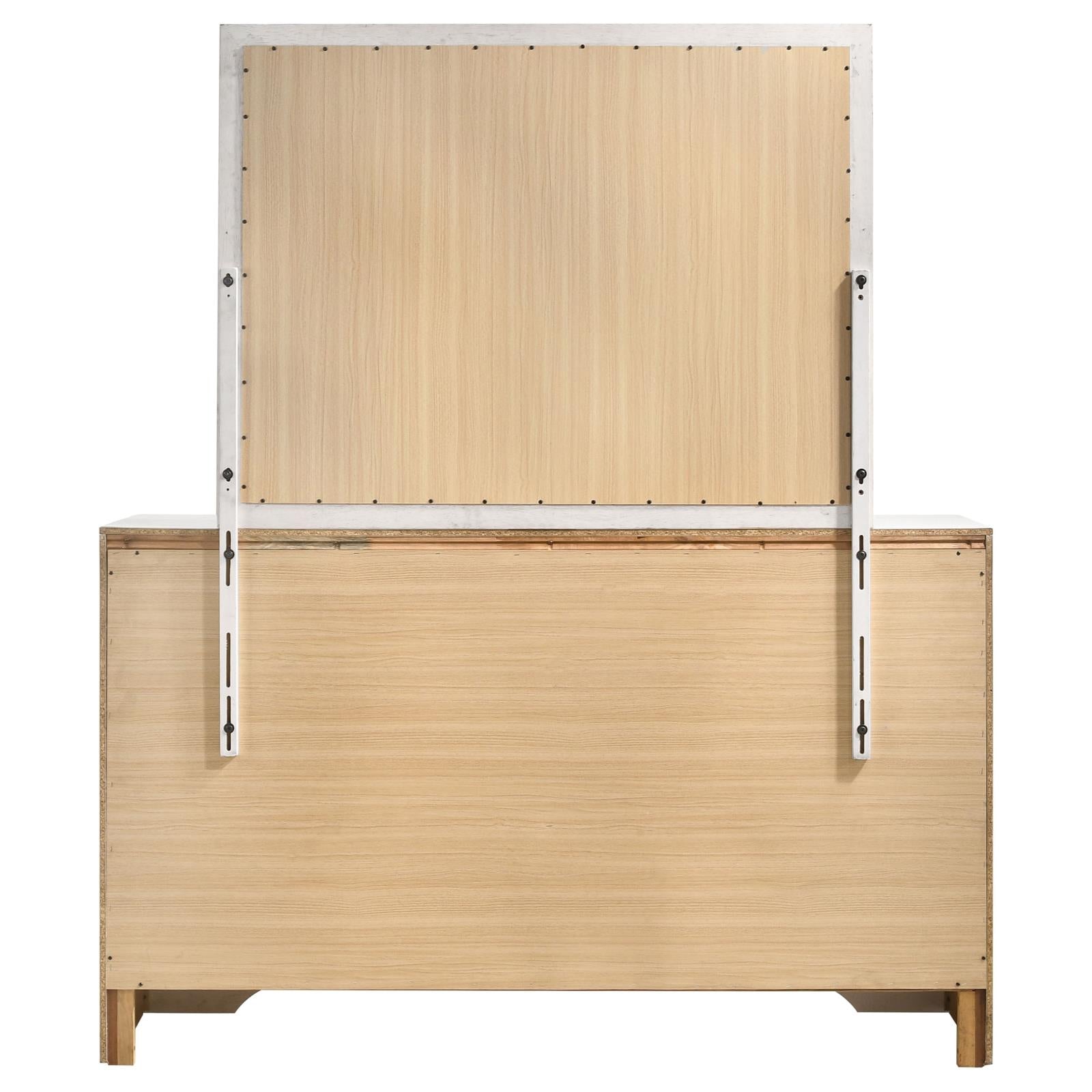 Miranda 7-drawer Dresser with Mirror White and Rhinestone - 205113M - Bien Home Furniture &amp; Electronics