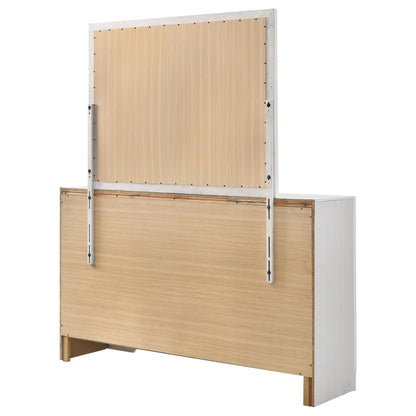 Miranda 7-drawer Dresser with Mirror White and Rhinestone - 205113M - Bien Home Furniture &amp; Electronics