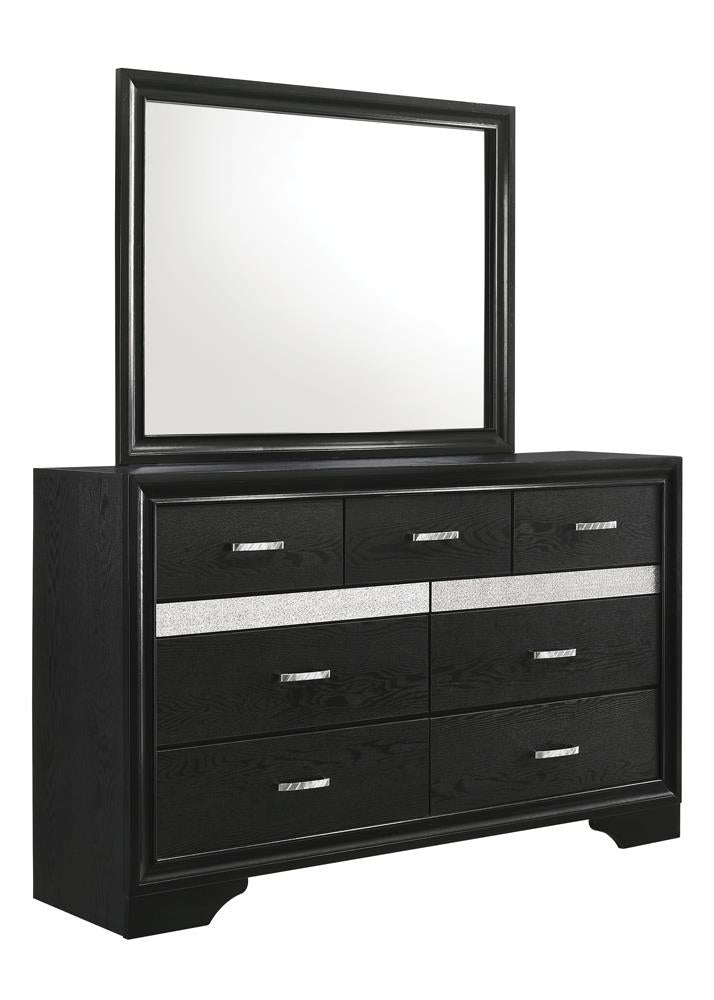 Miranda Black Rectangular Mirror - 206364 - Bien Home Furniture &amp; Electronics