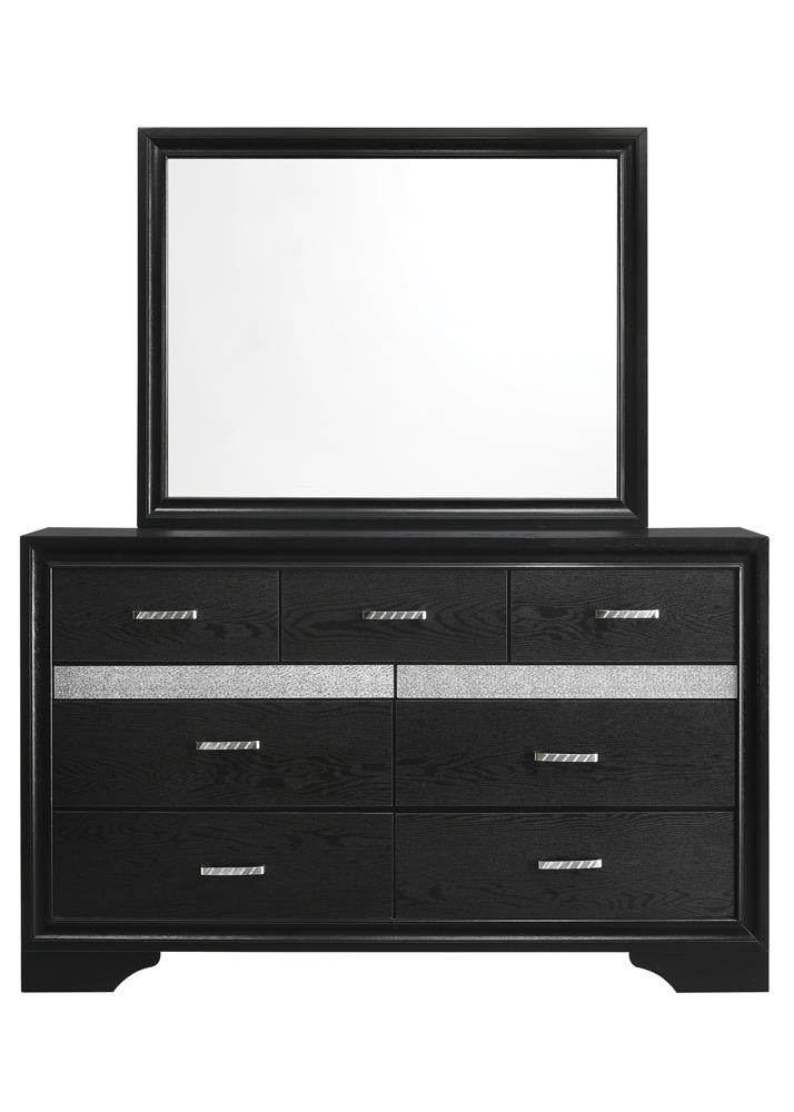 Miranda Black Rectangular Mirror - 206364 - Bien Home Furniture &amp; Electronics