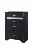 Miranda Black/Rhinestone 5-Drawer Chest - 206365 - Bien Home Furniture & Electronics