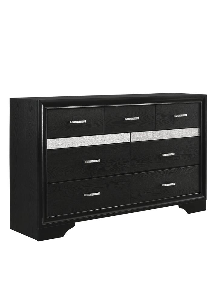 Miranda Black/Rhinestone 7-Drawer Dresser - 206363 - Bien Home Furniture &amp; Electronics