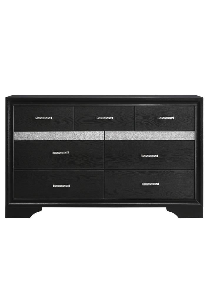 Miranda Black/Rhinestone 7-Drawer Dresser - 206363 - Bien Home Furniture &amp; Electronics