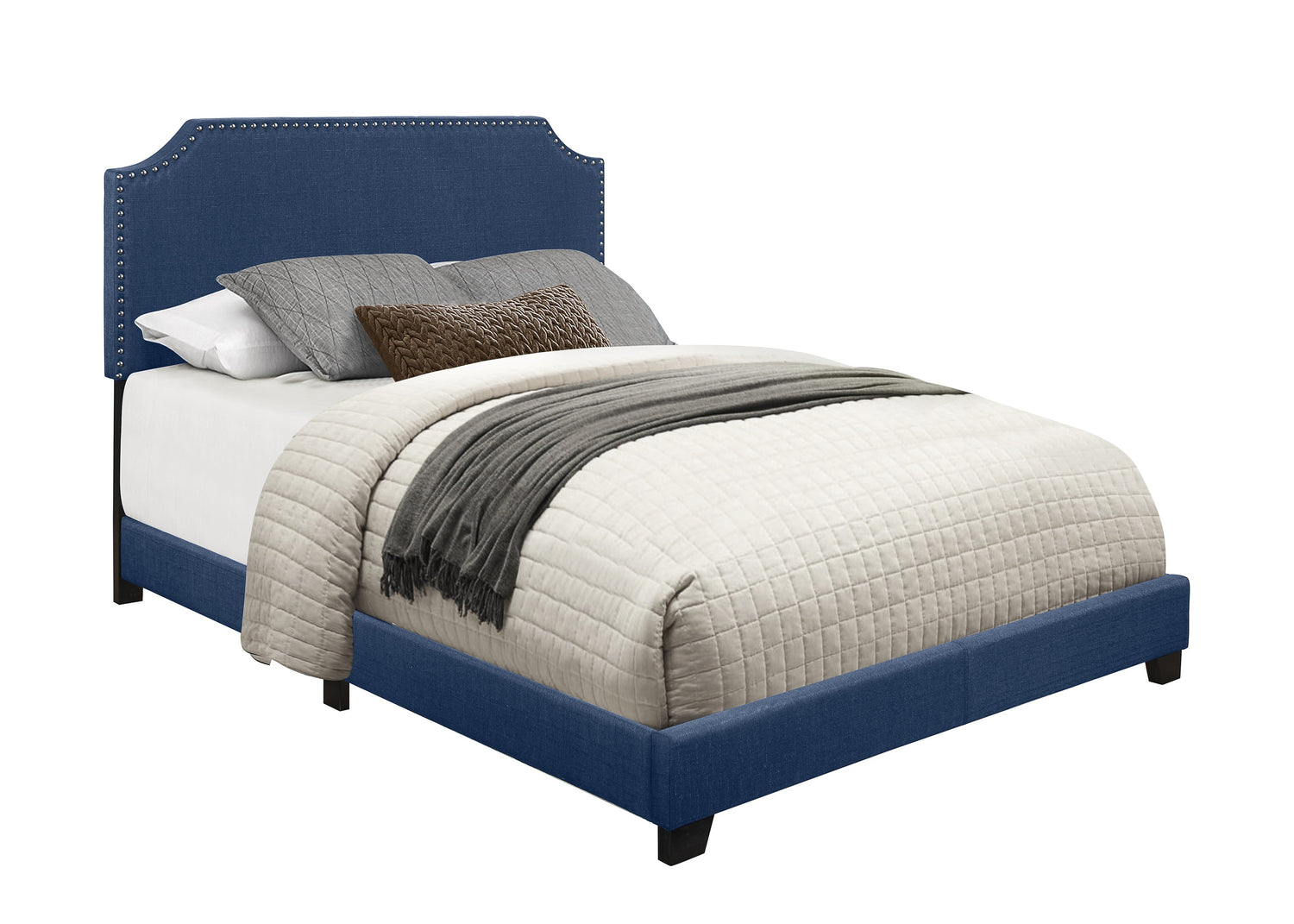 Miranda Blue King Upholstered Bed - SH235KBLU-1 - Bien Home Furniture &amp; Electronics