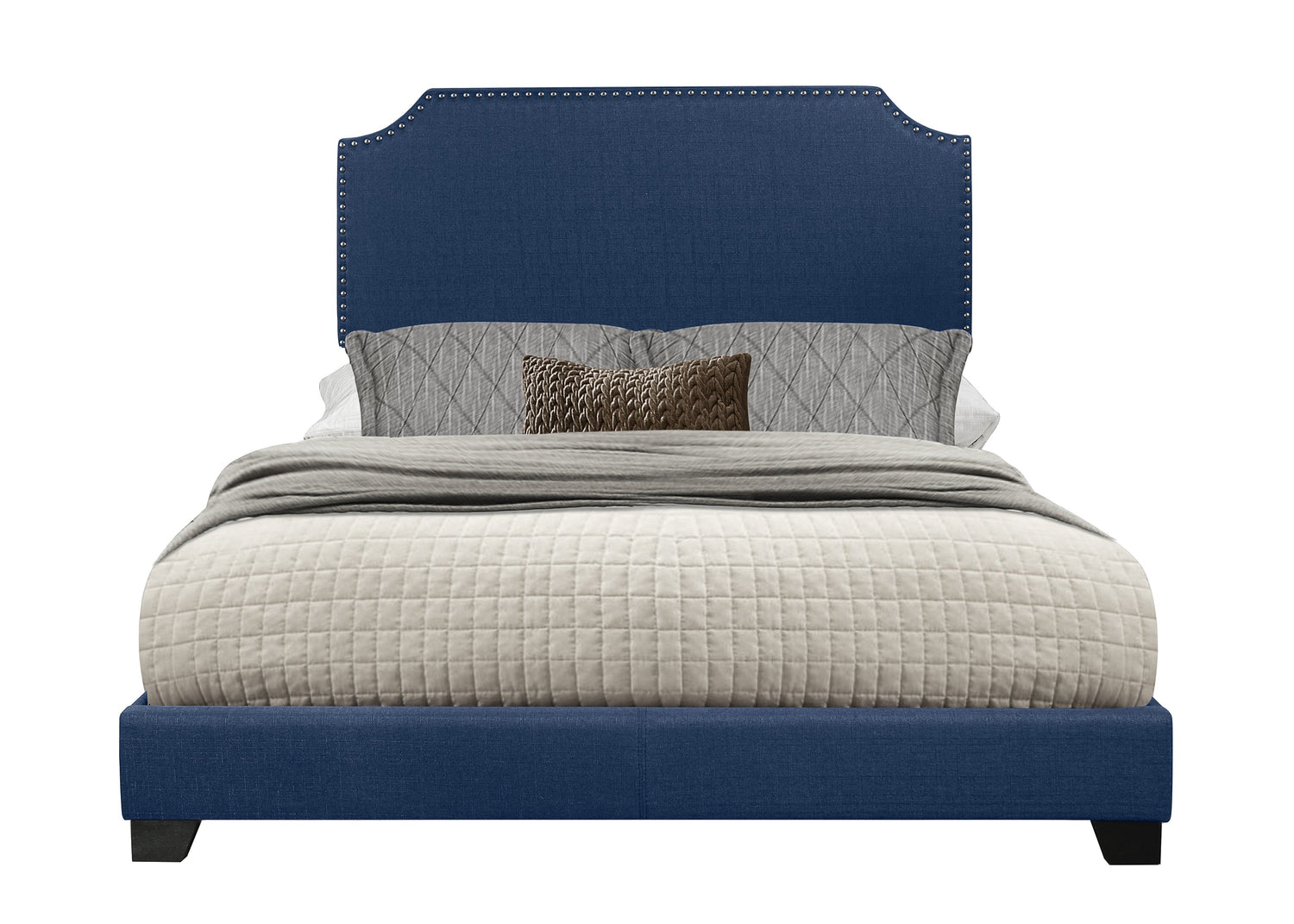 Miranda Blue Queen Upholstered Bed - SH235BLU-1 - Bien Home Furniture &amp; Electronics