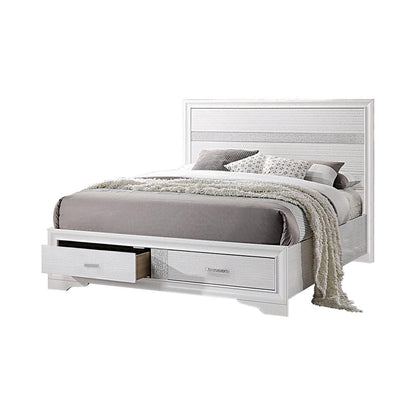 Miranda Eastern King 2-Drawer Storage Bed White - 205111KE - Bien Home Furniture &amp; Electronics