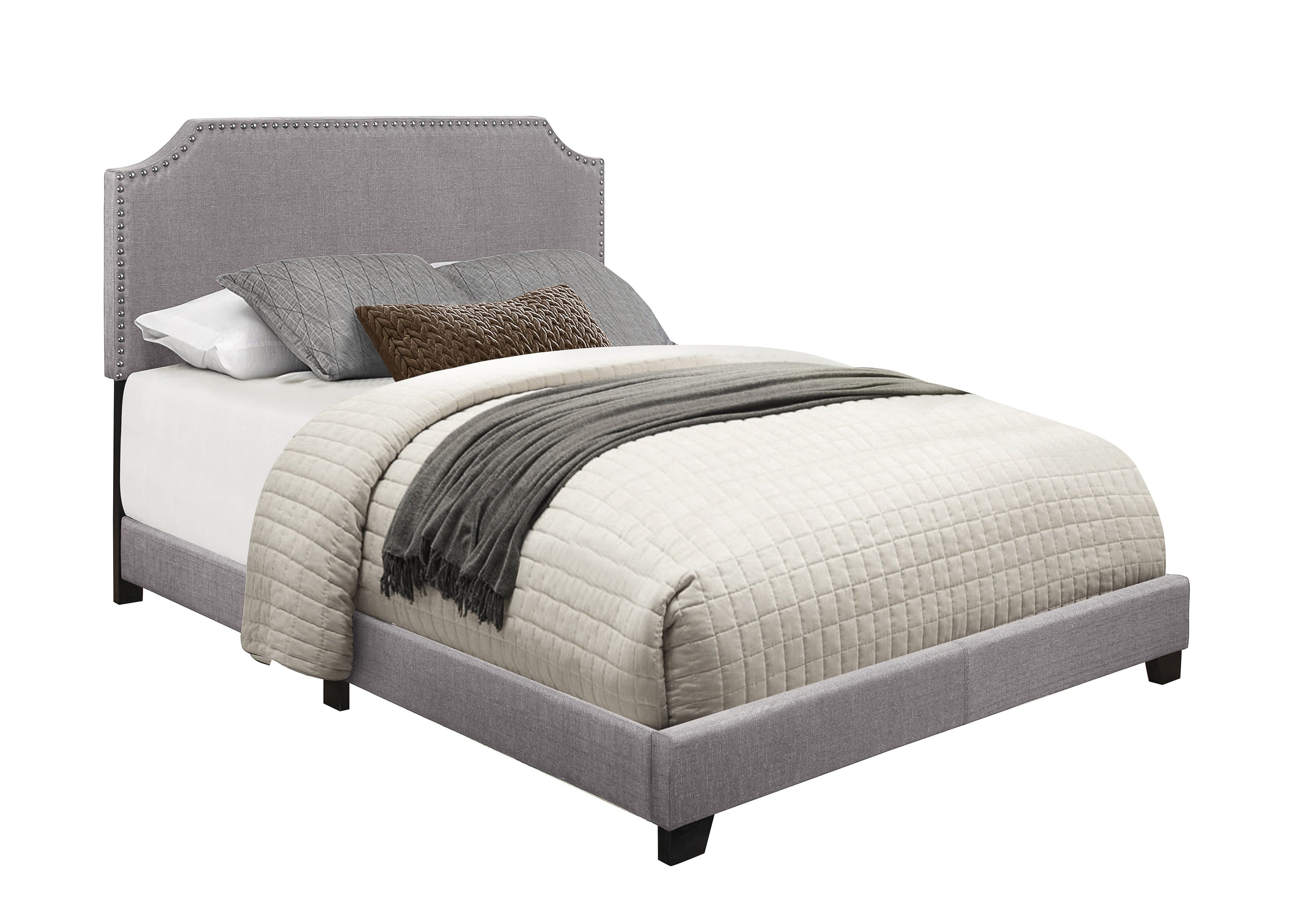 Miranda Gray King Upholstered Bed - SH235KGRY-1 - Bien Home Furniture &amp; Electronics