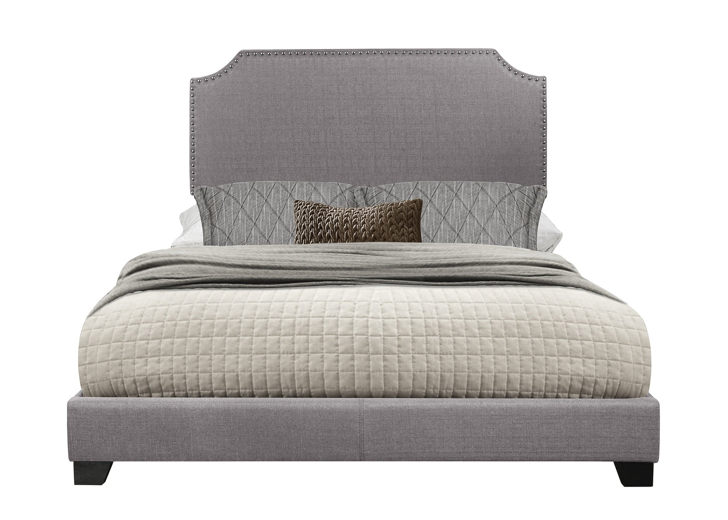 Miranda Gray King Upholstered Bed - SH235KGRY-1 - Bien Home Furniture &amp; Electronics