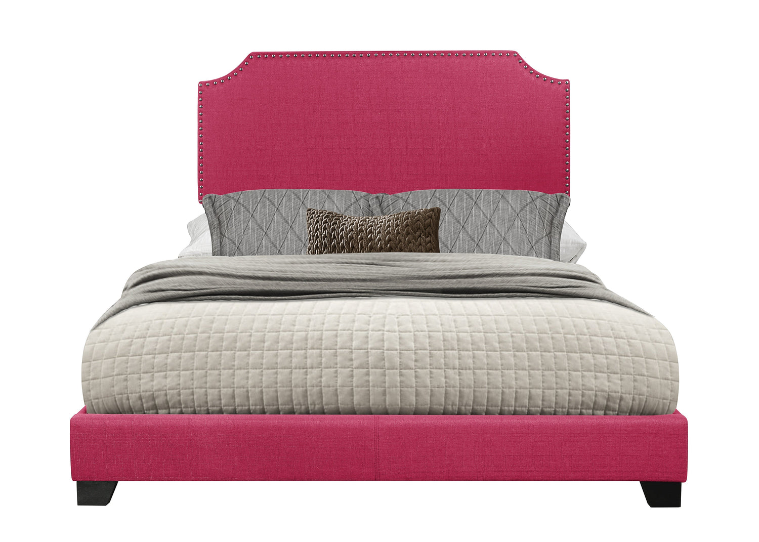 Miranda Pink King Upholstered Bed - SH235KPNK-1 - Bien Home Furniture &amp; Electronics
