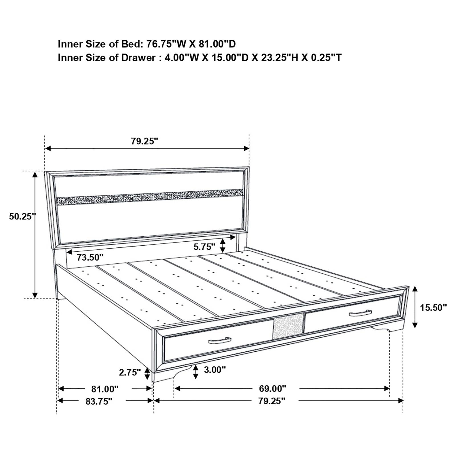 Miranda Platform Storage Bedroom Set - 205111KE-S4 - Bien Home Furniture &amp; Electronics