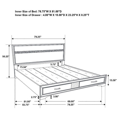 Miranda Platform Storage Bedroom Set - 205111KE-S4 - Bien Home Furniture &amp; Electronics