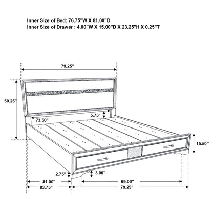 Miranda Platform Storage Bedroom Set - 205111KE-S5 - Bien Home Furniture &amp; Electronics