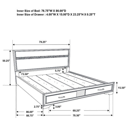 Miranda Platform Storage Bedroom Set - 205111KW-S4 - Bien Home Furniture &amp; Electronics