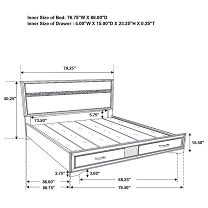 Miranda Platform Storage Bedroom Set - 205111KW-S5 - Bien Home Furniture &amp; Electronics