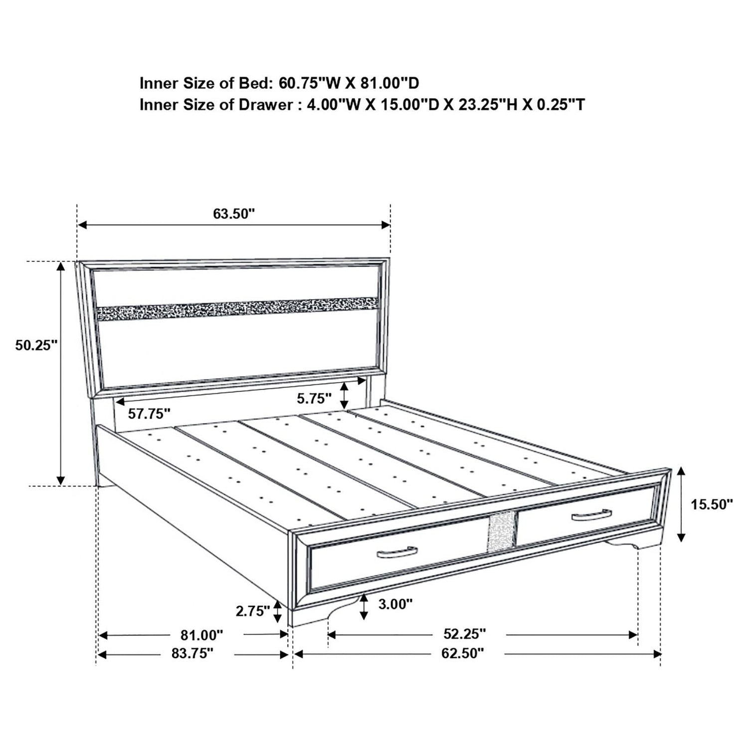 Miranda Platform Storage Bedroom Set - 205111Q-S4 - Bien Home Furniture &amp; Electronics