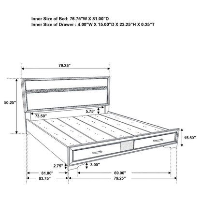 Miranda Platform Storage Bedroom Set - 206361KE-S4 - Bien Home Furniture &amp; Electronics