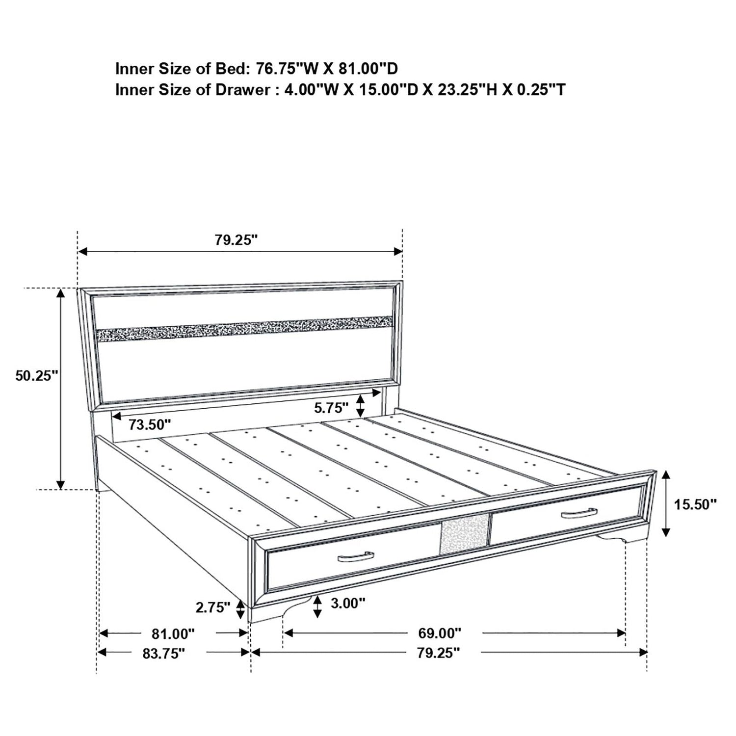 Miranda Platform Storage Bedroom Set - 206361KE-S5 - Bien Home Furniture &amp; Electronics