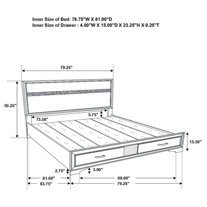 Miranda Platform Storage Bedroom Set - 206361KE-S5 - Bien Home Furniture &amp; Electronics