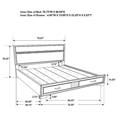 Miranda Platform Storage Bedroom Set - 206361KW-S4 - Bien Home Furniture &amp; Electronics