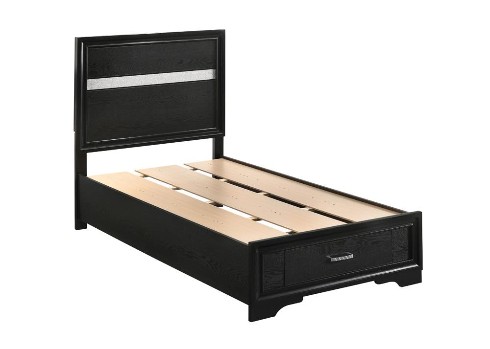 Miranda Twin Storage Bed Black - 206361T - Bien Home Furniture &amp; Electronics