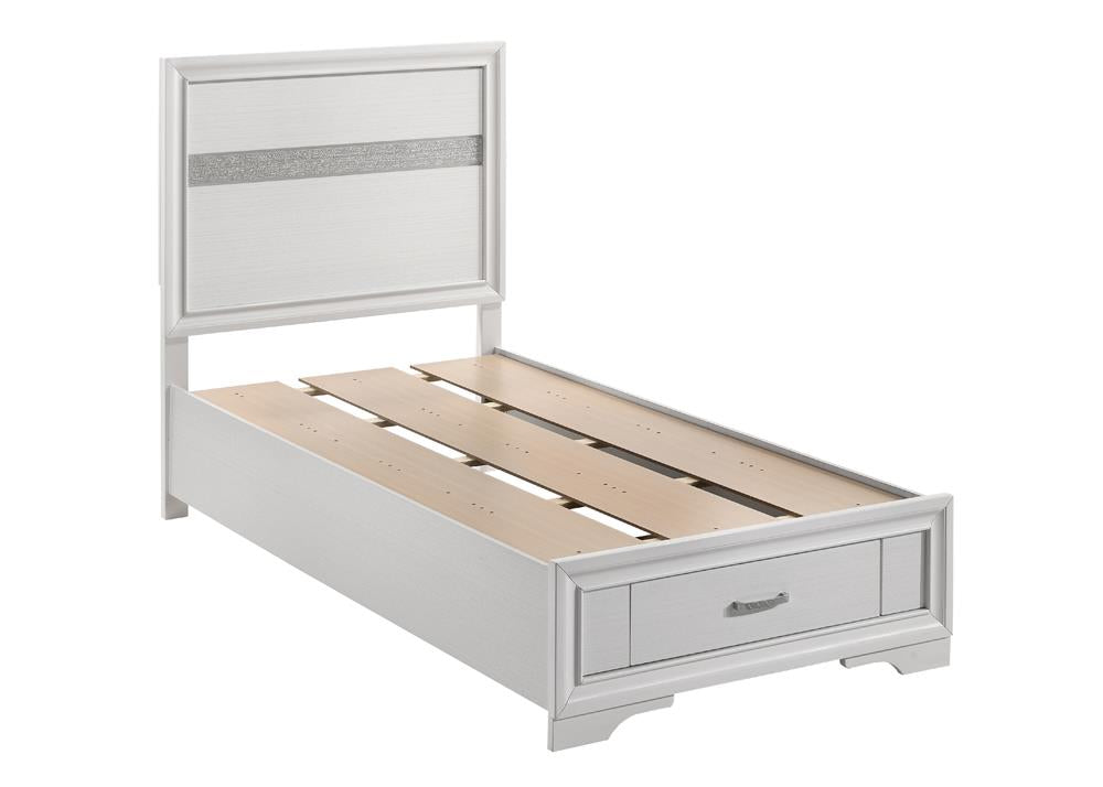 Miranda Twin Storage Bed White - 205111T - Bien Home Furniture &amp; Electronics