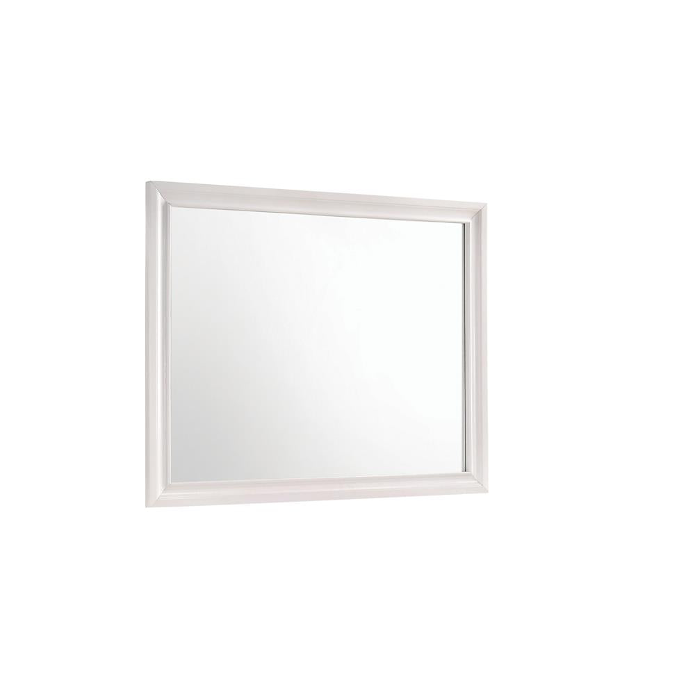 Miranda White Rectangular Mirror - 205114 - Bien Home Furniture &amp; Electronics