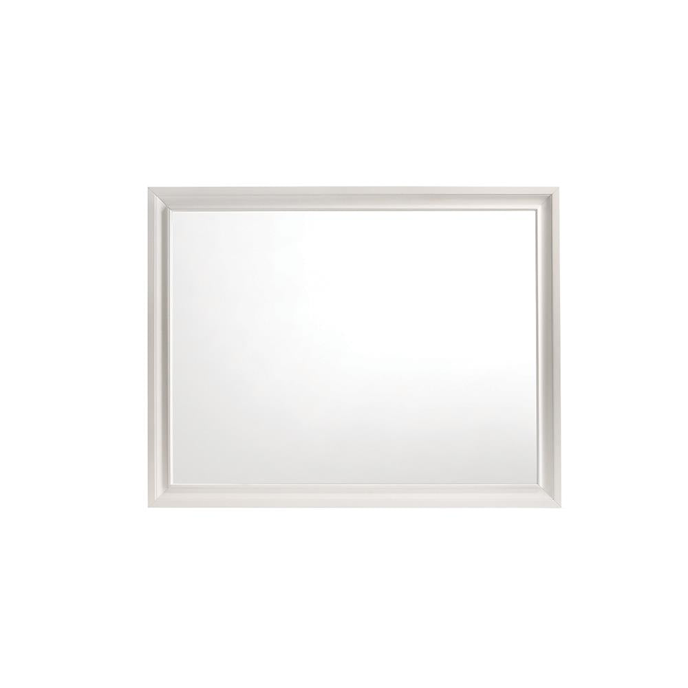 Miranda White Rectangular Mirror - 205114 - Bien Home Furniture &amp; Electronics