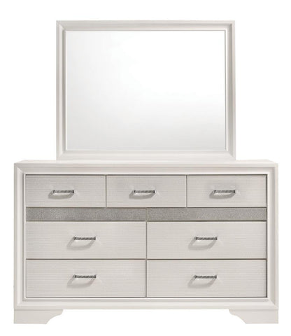 Miranda White Rectangular Mirror - 205114 - Bien Home Furniture &amp; Electronics