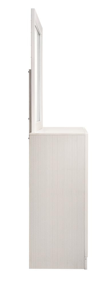 Miranda White Rectangular Mirror - 205114 - Bien Home Furniture &amp; Electronics