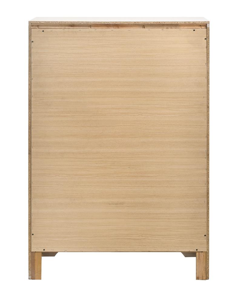 Miranda White/Rhinestone 5-Drawer Chest - 205115 - Bien Home Furniture &amp; Electronics