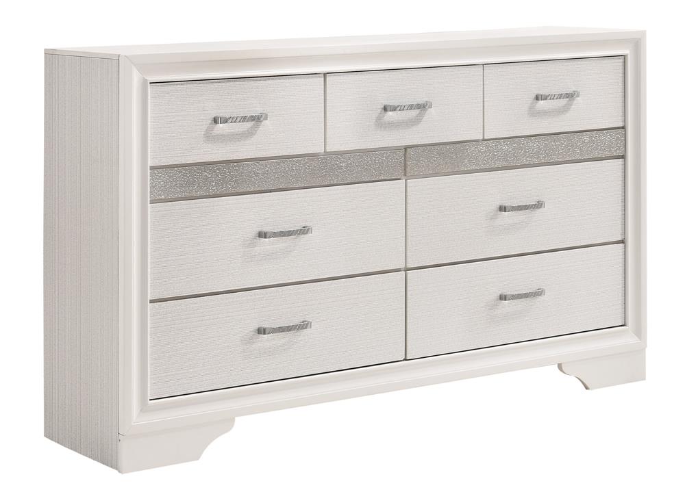 Miranda White/Rhinestone 7-Drawer Dresser - 205113 - Bien Home Furniture &amp; Electronics