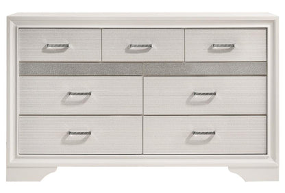 Miranda White/Rhinestone 7-Drawer Dresser - 205113 - Bien Home Furniture &amp; Electronics