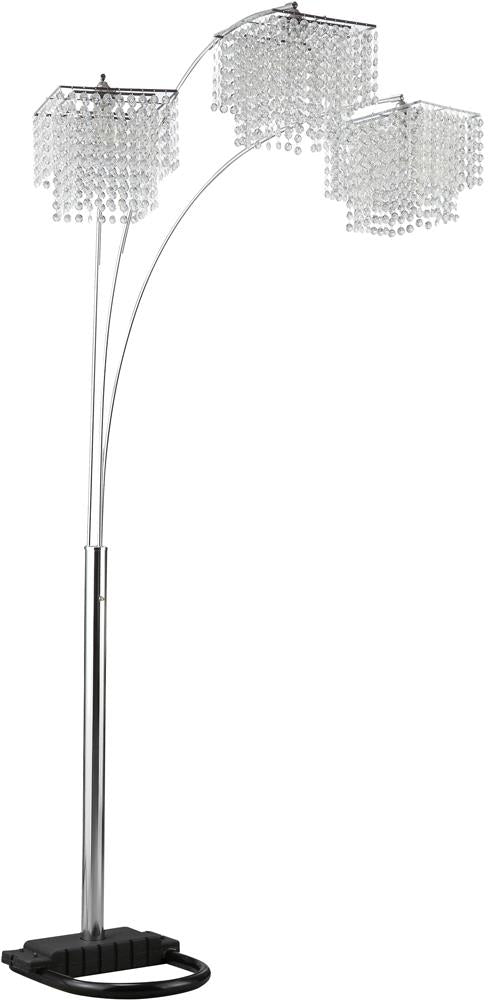 Miriam Crystal Drop Shade Floor Lamp Chrome - 901484 - Bien Home Furniture &amp; Electronics