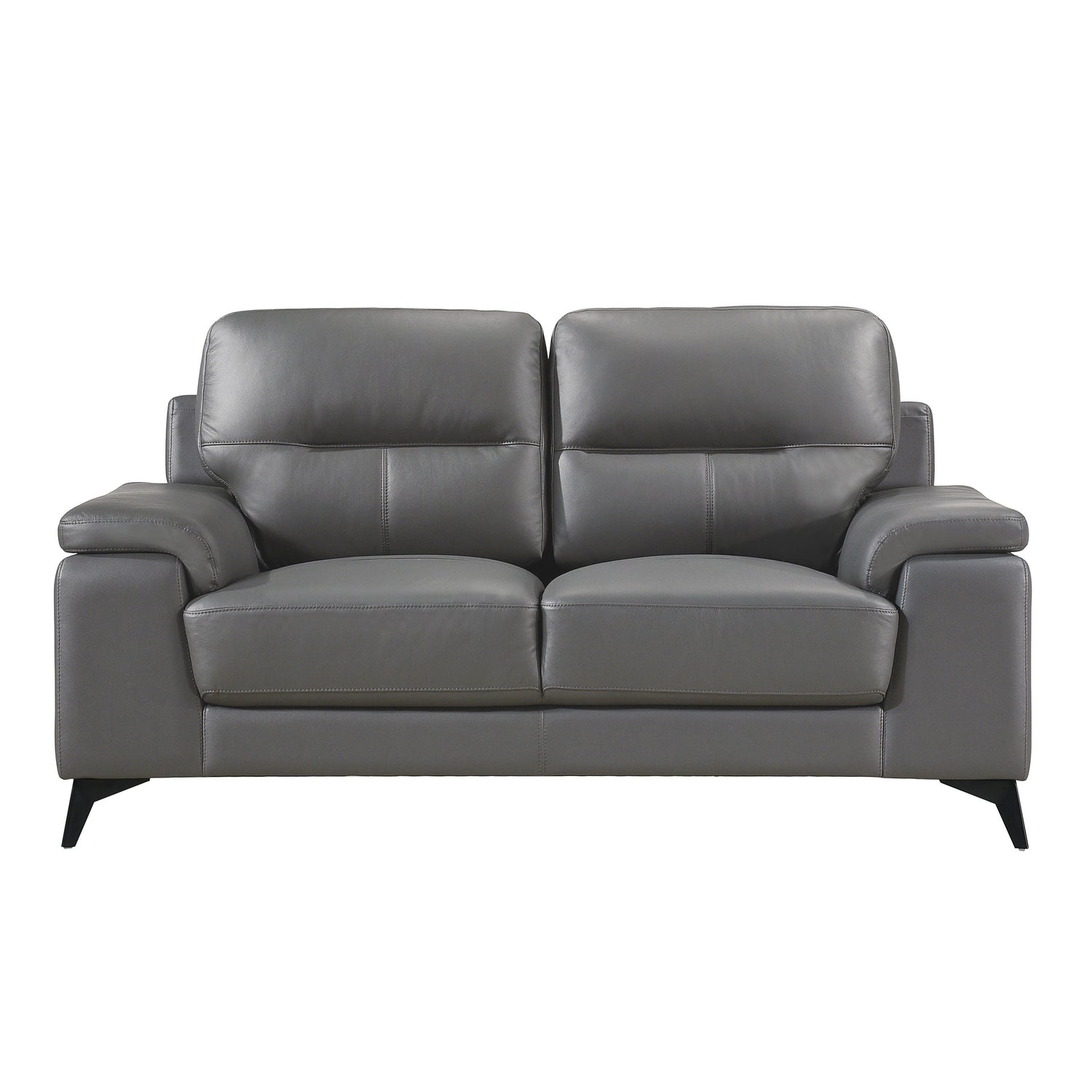 Mischa Dark Gray Top-Grain Leather Loveseat - 9514DGY-2 - Bien Home Furniture &amp; Electronics