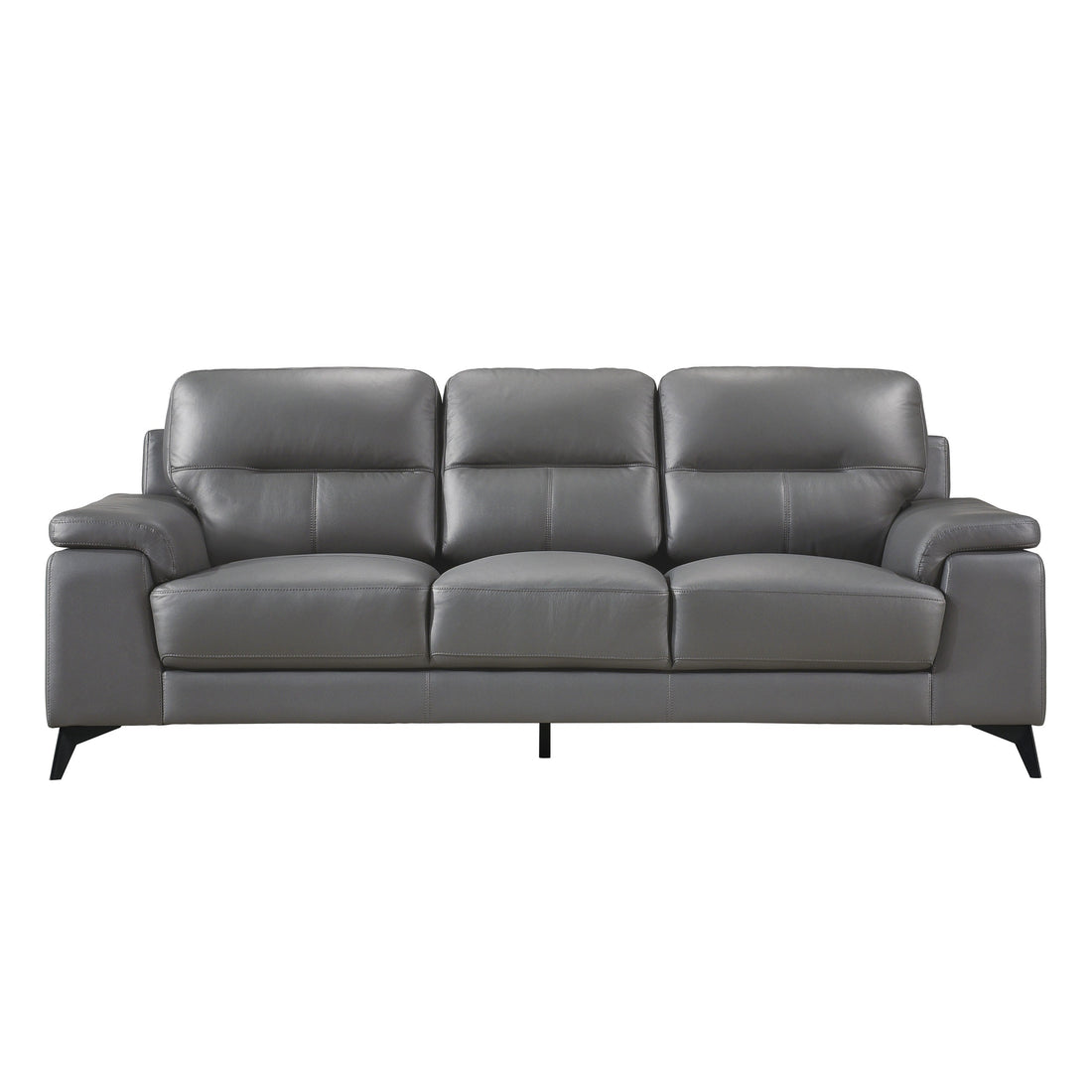 Mischa Dark Gray Top-Grain Leather Sofa - 9514DGY-3 - Bien Home Furniture & Electronics