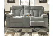 Mitchiner Fog Reclining Loveseat with Console - 7620494 - Bien Home Furniture & Electronics