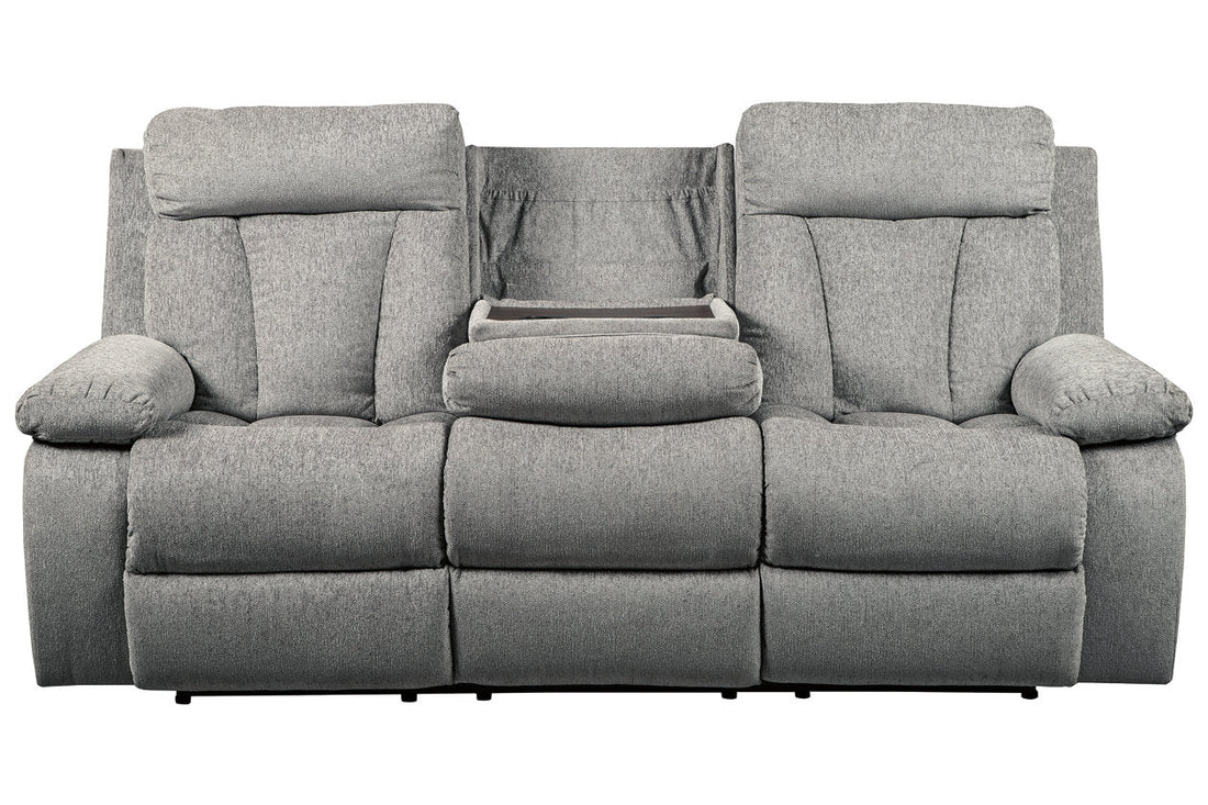 Mitchiner Fog Reclining Sofa with Drop Down Table - 7620489 - Bien Home Furniture &amp; Electronics