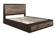 Miter Brown King Storage Platform Bed - SET | 1762K-1 | 1762K-2 | 1762-3 - Bien Home Furniture & Electronics