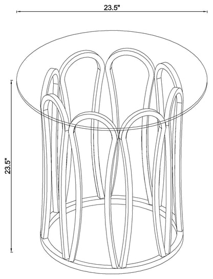 Monett Round End Table Chocolate Chrome/Clear - 708057 - Bien Home Furniture &amp; Electronics