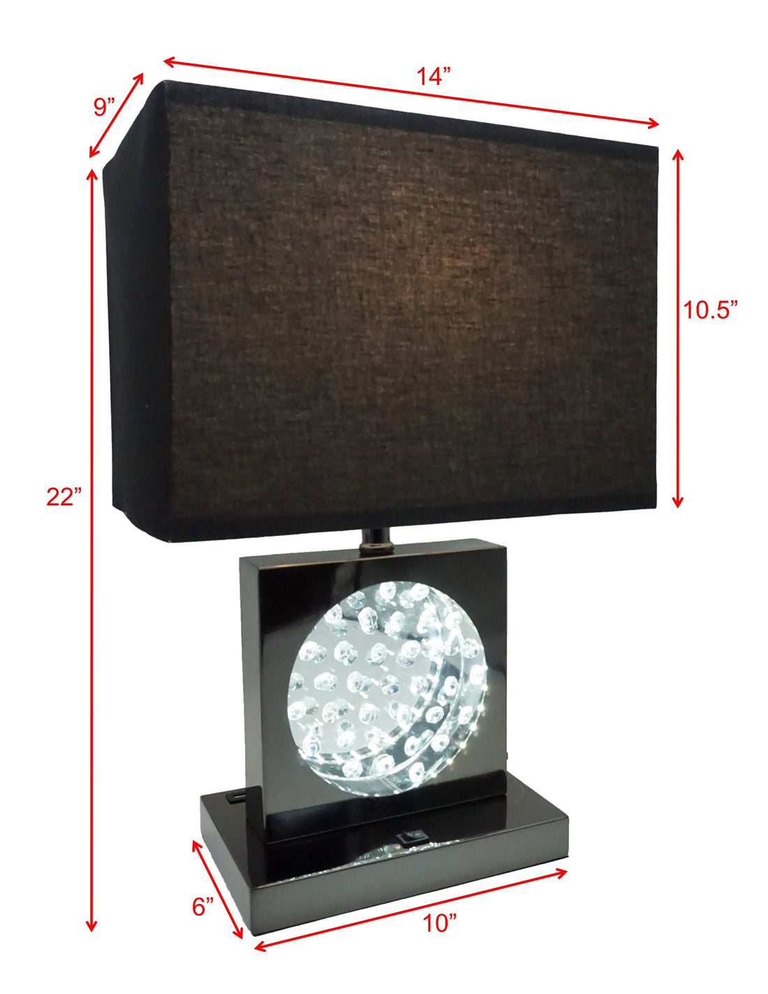 Monica Black Nickel Table Lamp - 6289T-BN - Bien Home Furniture &amp; Electronics