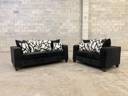 Monroe Black Sofa &amp; Loveseat - 110-2PC BLACK - Bien Home Furniture &amp; Electronics