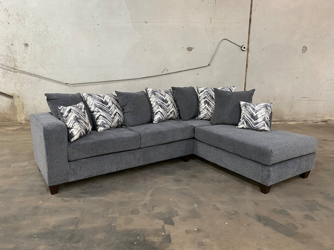 Monroe Charcoal RAF Sectional - 110-Charcoal Sectional - Bien Home Furniture &amp; Electronics