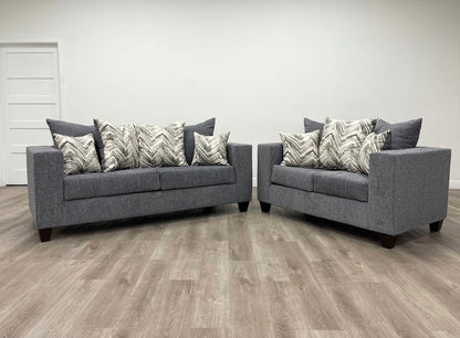 Monroe Charcoal Sofa &amp; Loveseat - 110-Charcoal Sofa and Loveseat - Bien Home Furniture &amp; Electronics