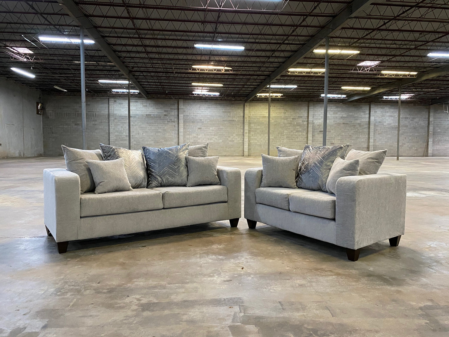 Monroe Dove Sofa &amp; Loveseat - 110-Dove 2PC - Bien Home Furniture &amp; Electronics
