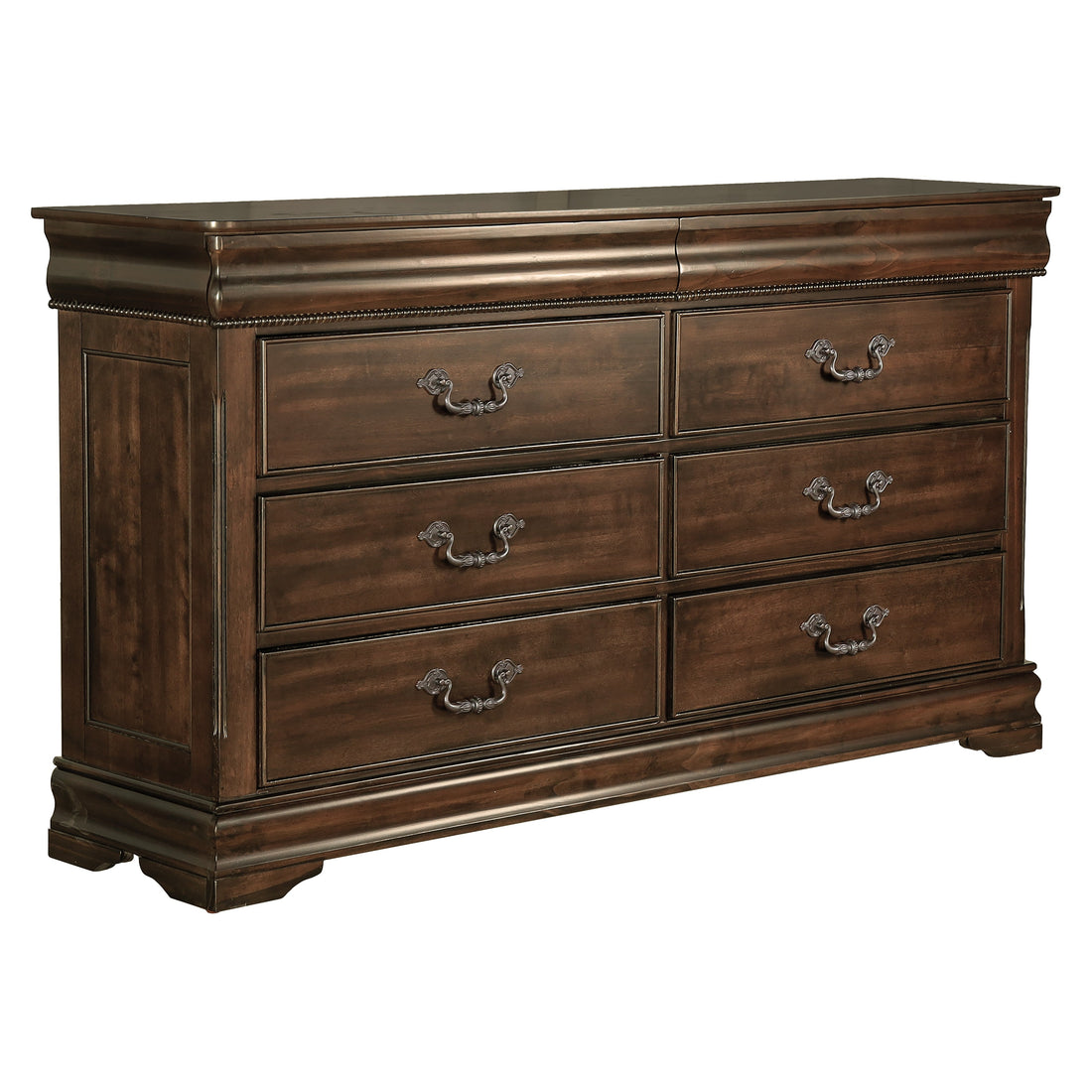 Mont Belvieu Dark Cherry Dresser, Two Hidden Drawers - 1869-5 - Bien Home Furniture &amp; Electronics