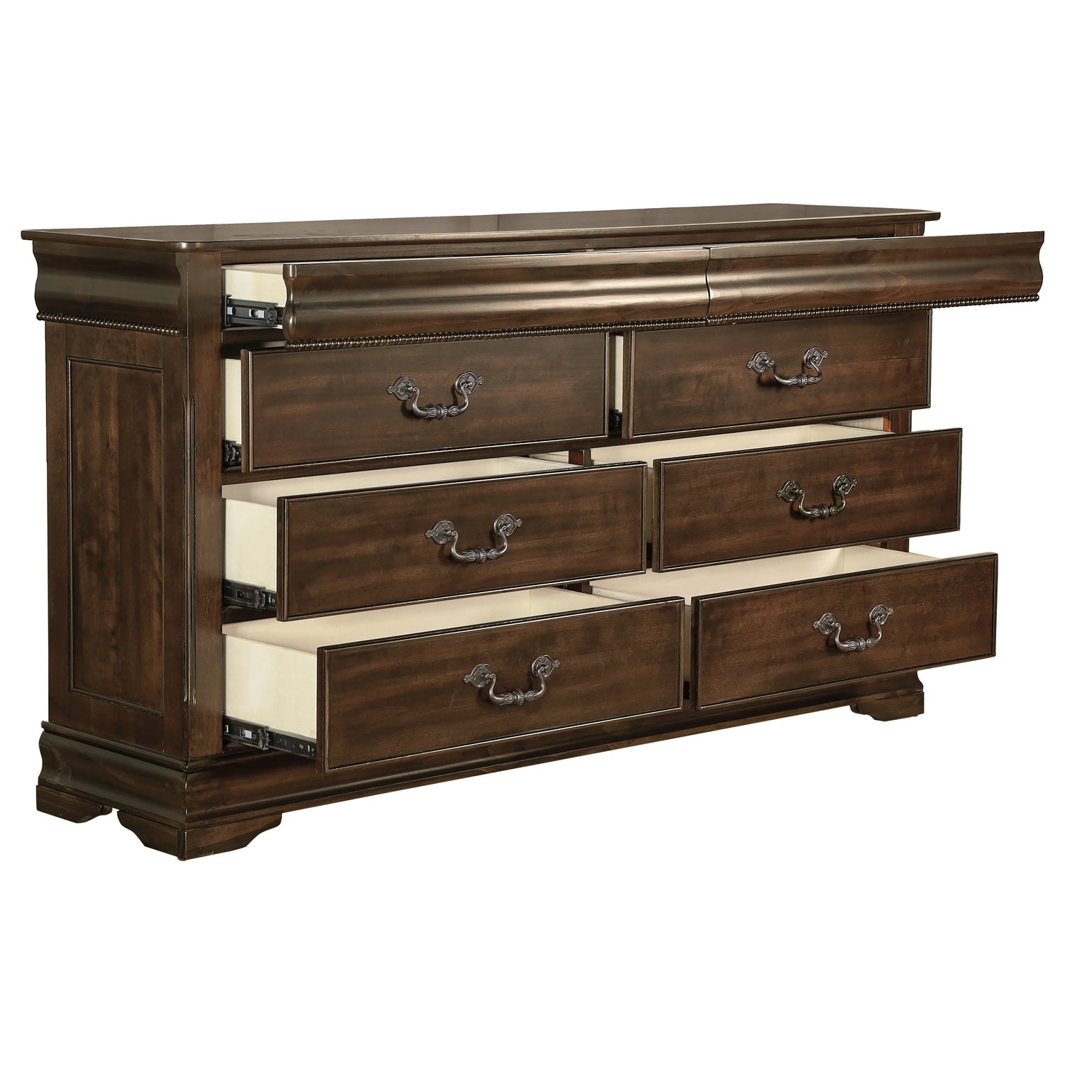 Mont Belvieu Dark Cherry Dresser, Two Hidden Drawers - 1869-5 - Bien Home Furniture &amp; Electronics