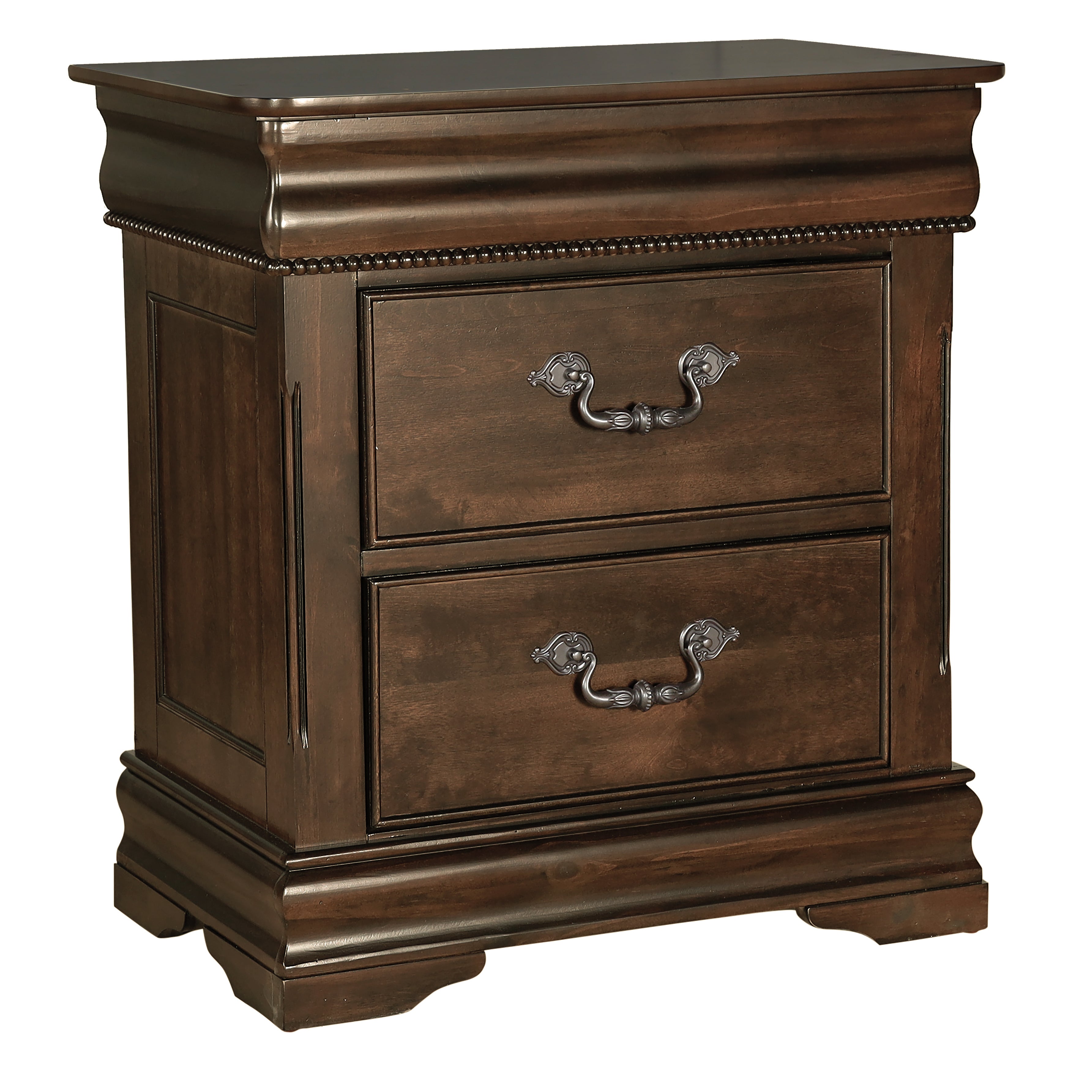 Mont Belvieu Dark Cherry Nightstand, Hidden Drawer - 1869-4 - Bien Home Furniture &amp; Electronics